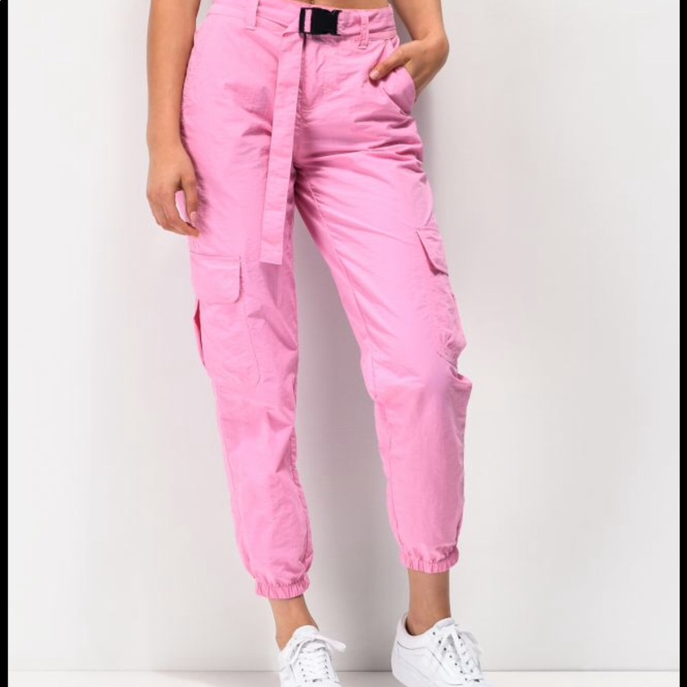 Pink cargo pants